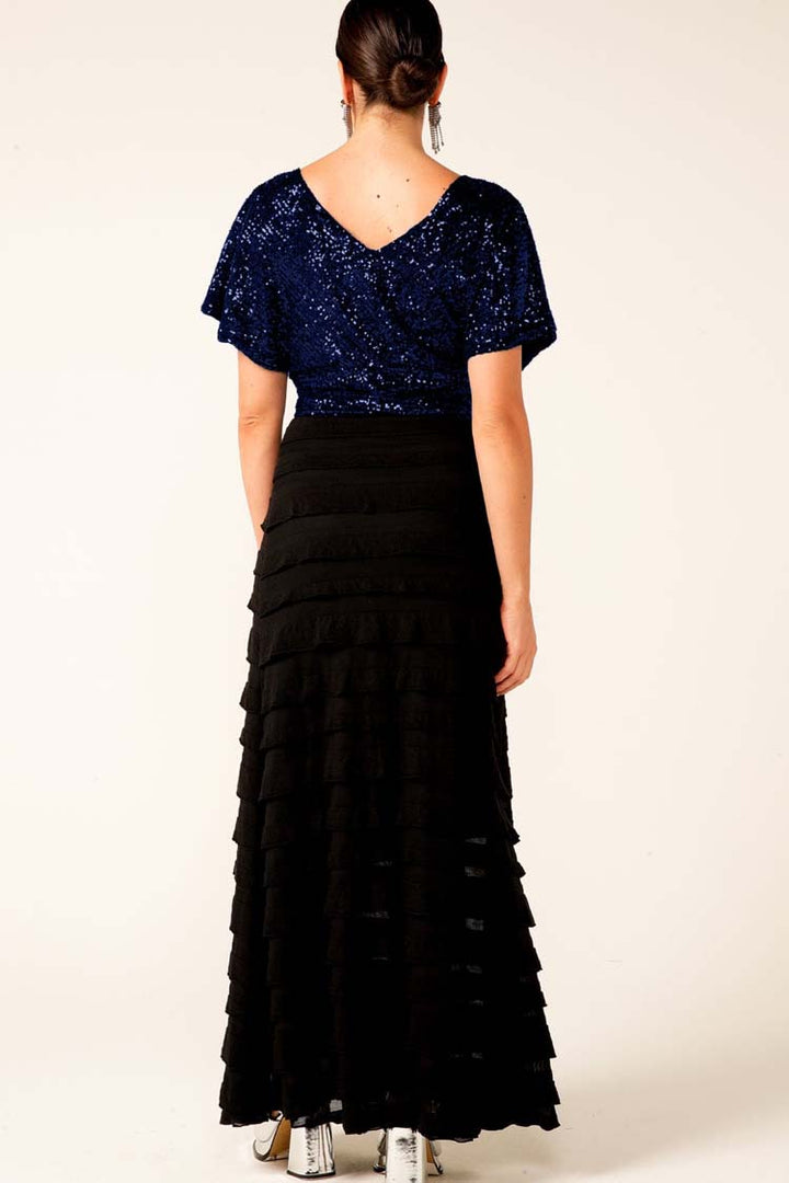 Sequin Wrap Top in Sapphire