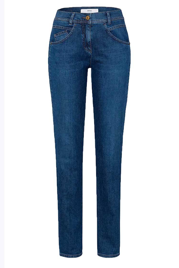 Shakira Slim Jeans in Used Regular Blue Bottoms Brax 