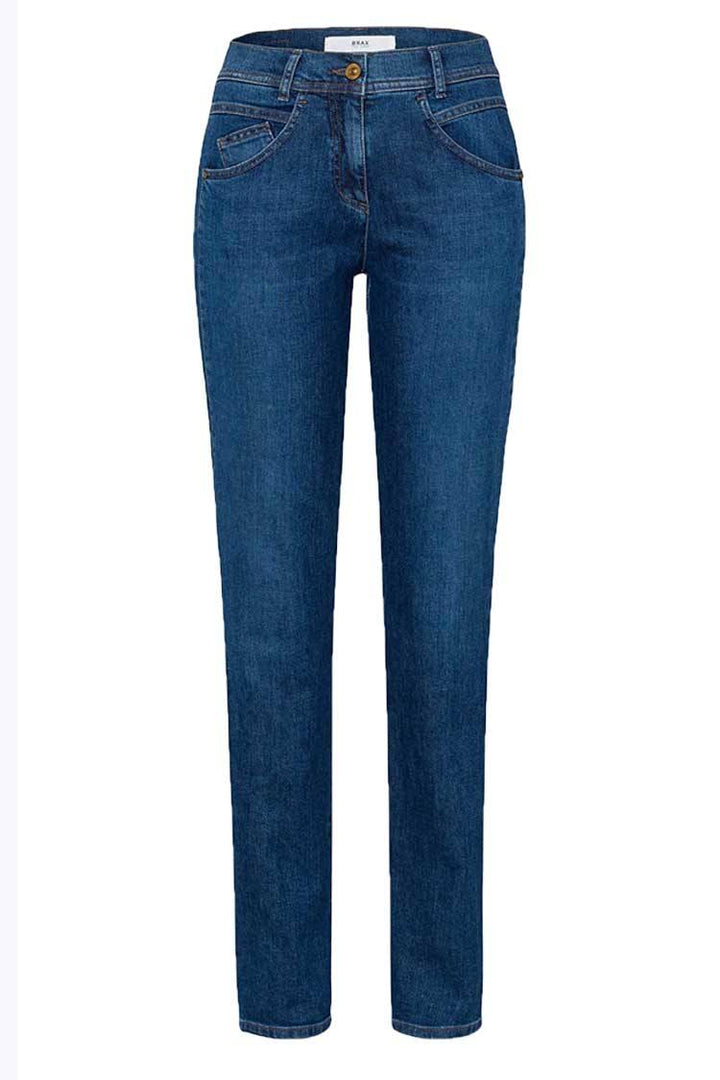 Shakira Slim Jeans in Used Regular Blue Bottoms Brax 