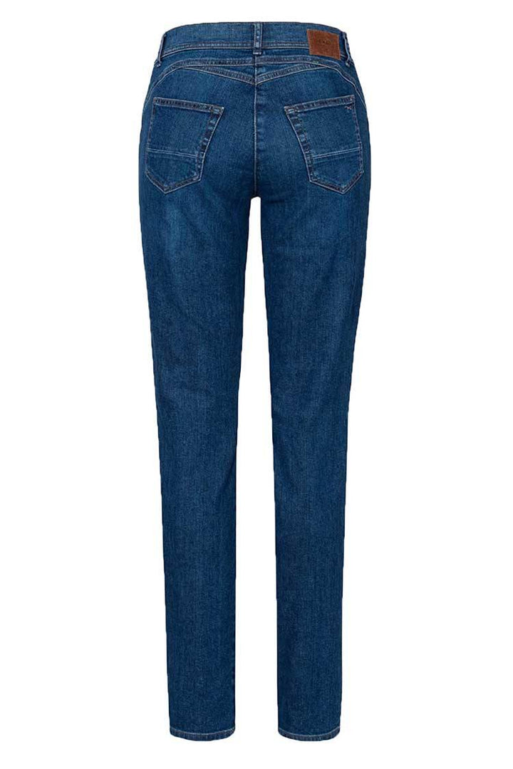 Shakira Slim Jeans in Used Regular Blue Bottoms Brax 