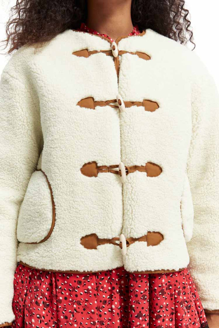 Short Teddy Jacket in Aged Ivory | FINAL SALE