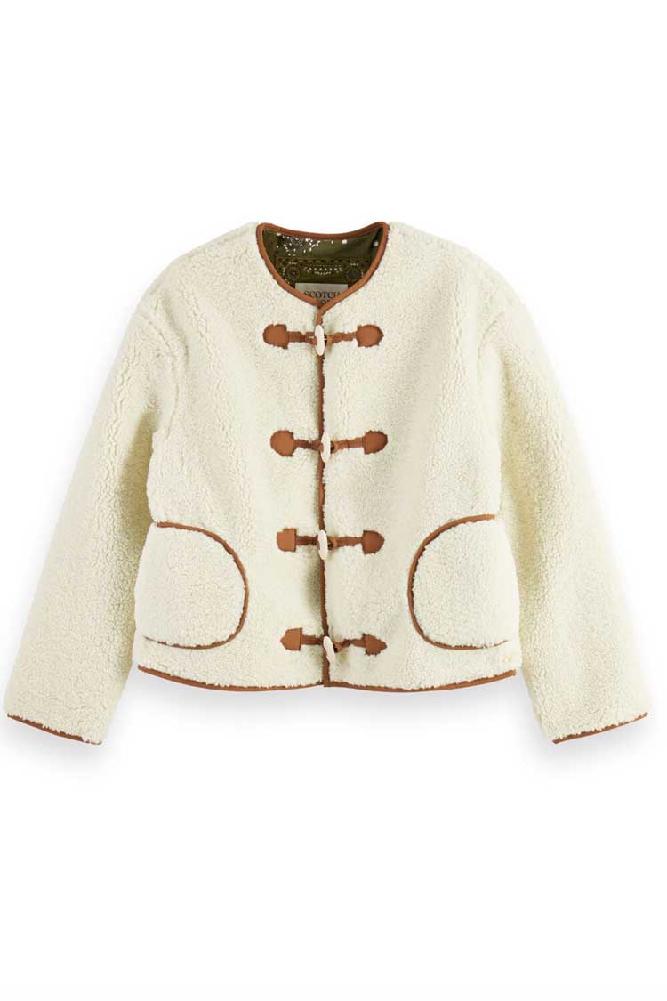 Short Teddy Jacket in Aged Ivory | FINAL SALE