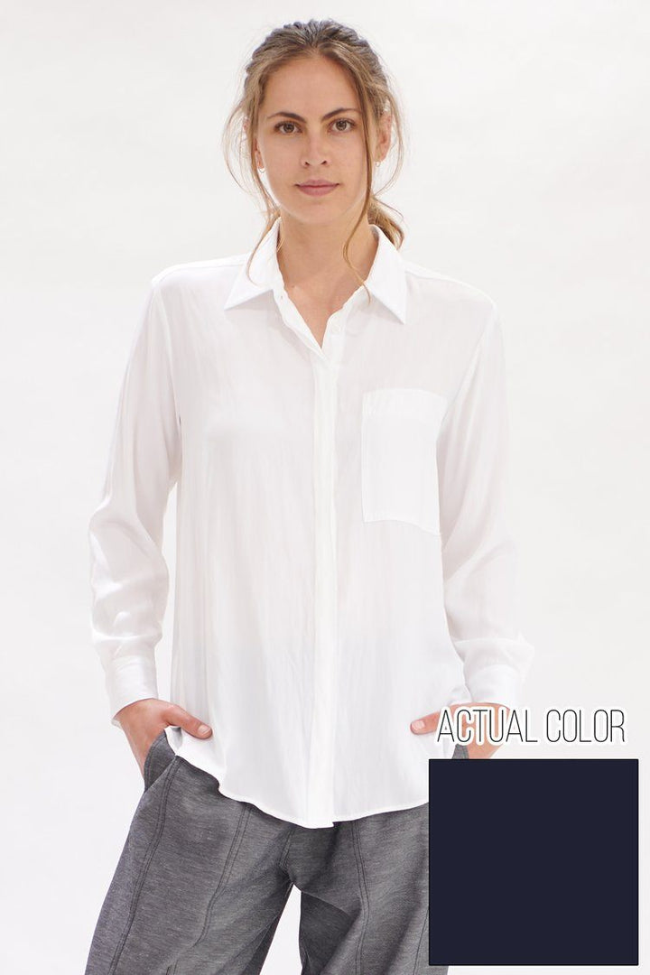 Single Pocket Shirt in Navy Tops Mela Purdie 