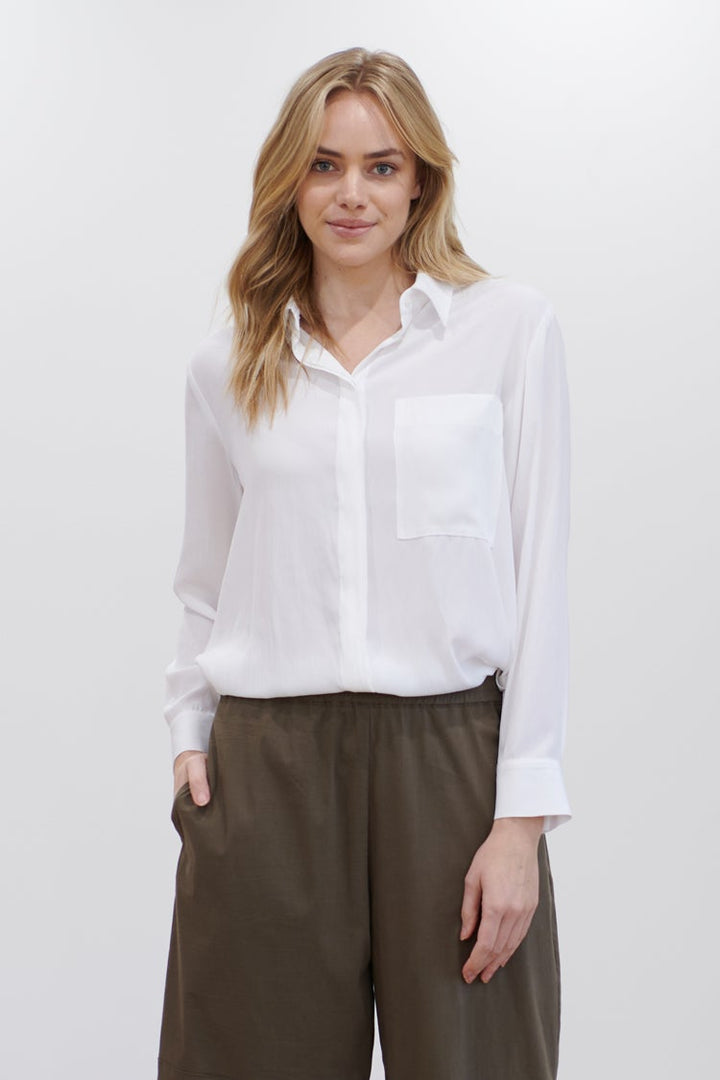 Single Pocket Shirt in White Tops Mela Purdie 