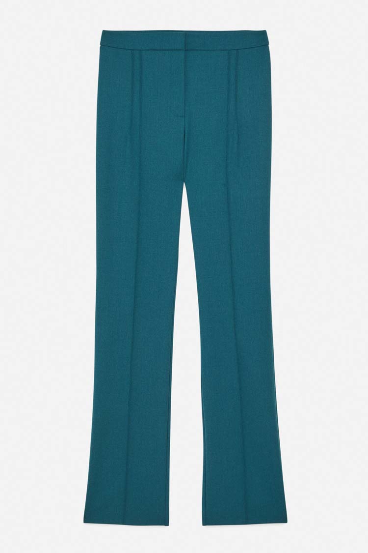 Slim-fit Gabardine Trousers in Teal | FINAL SALE