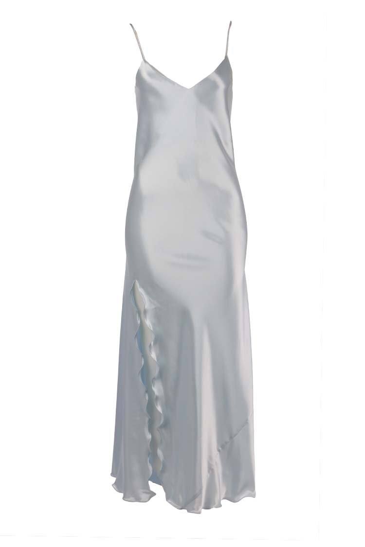 Bias Slip Dress in Sky Blue Dresses Lucy Laurita - Leiela 