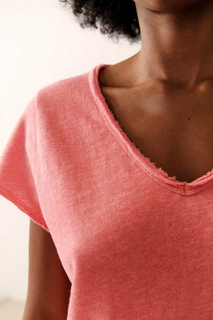 Sonoma V-neck SS Tee in Blush