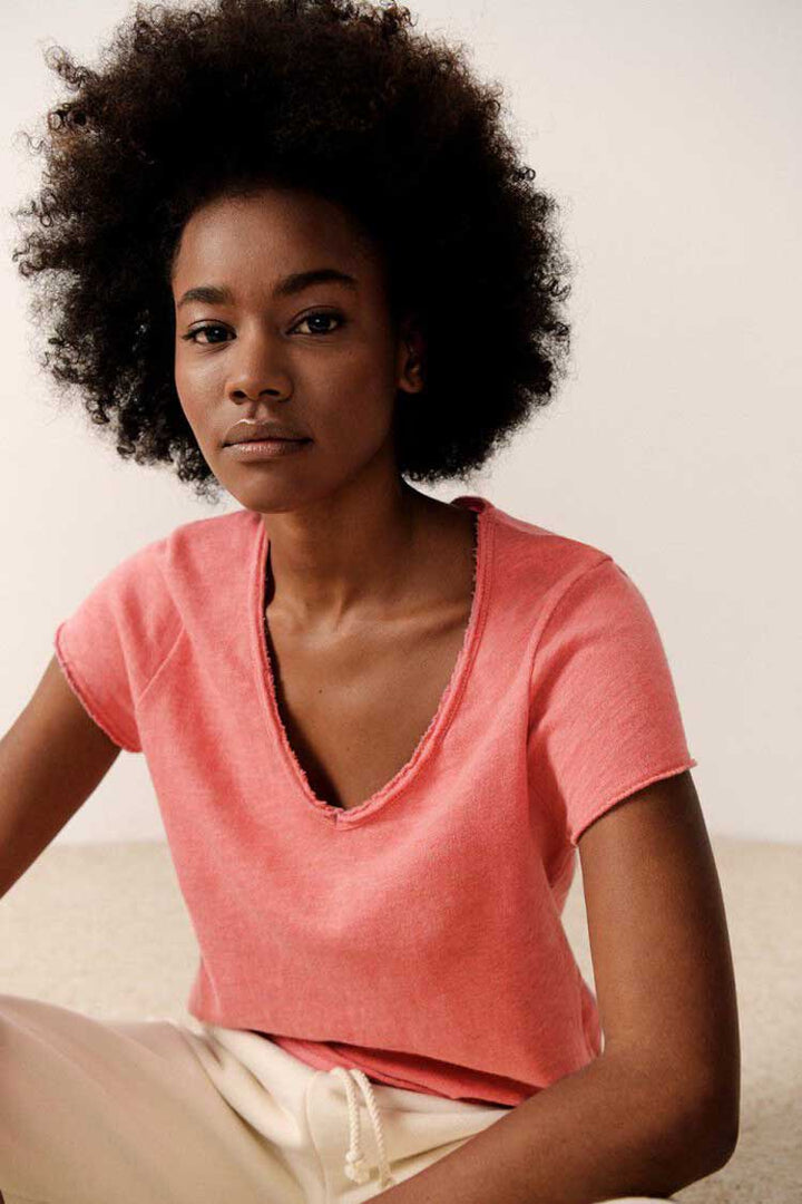 Sonoma V-neck SS Tee in Blush