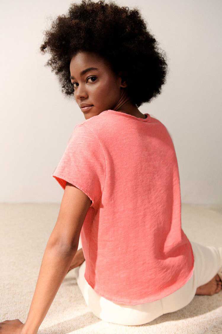 Sonoma V-neck SS Tee in Blush