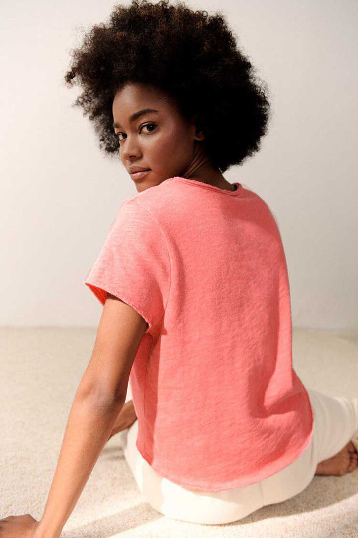Sonoma V-neck SS Tee in Blush