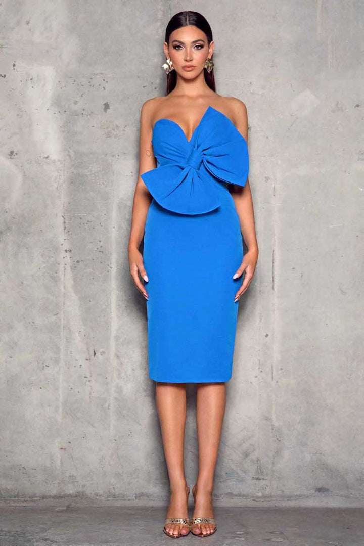 Stella Strapless Dress in Cobalt | FINAL SALE