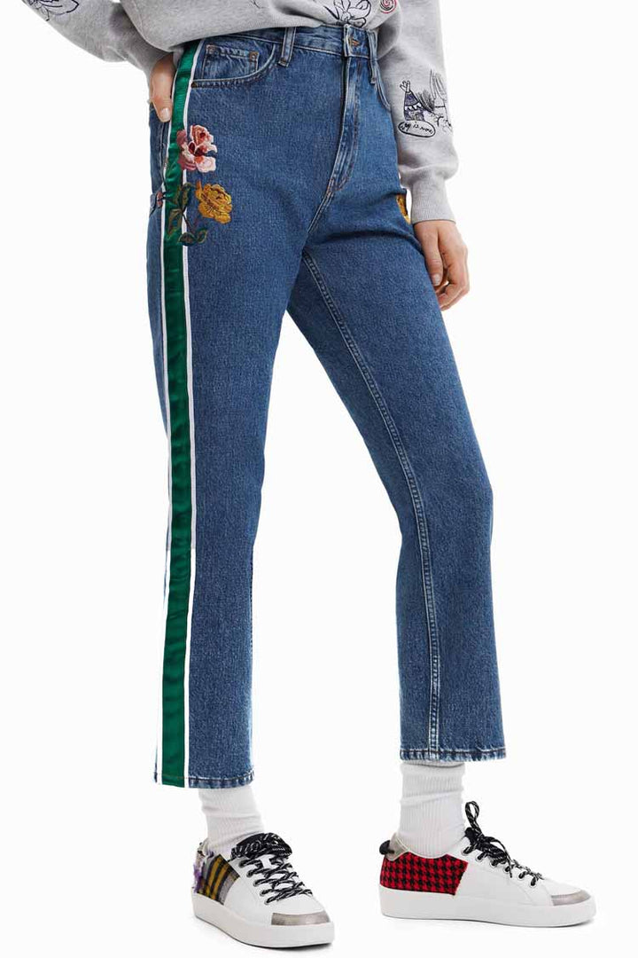 Straight Cropped Strip Jeans | FINAL SALE