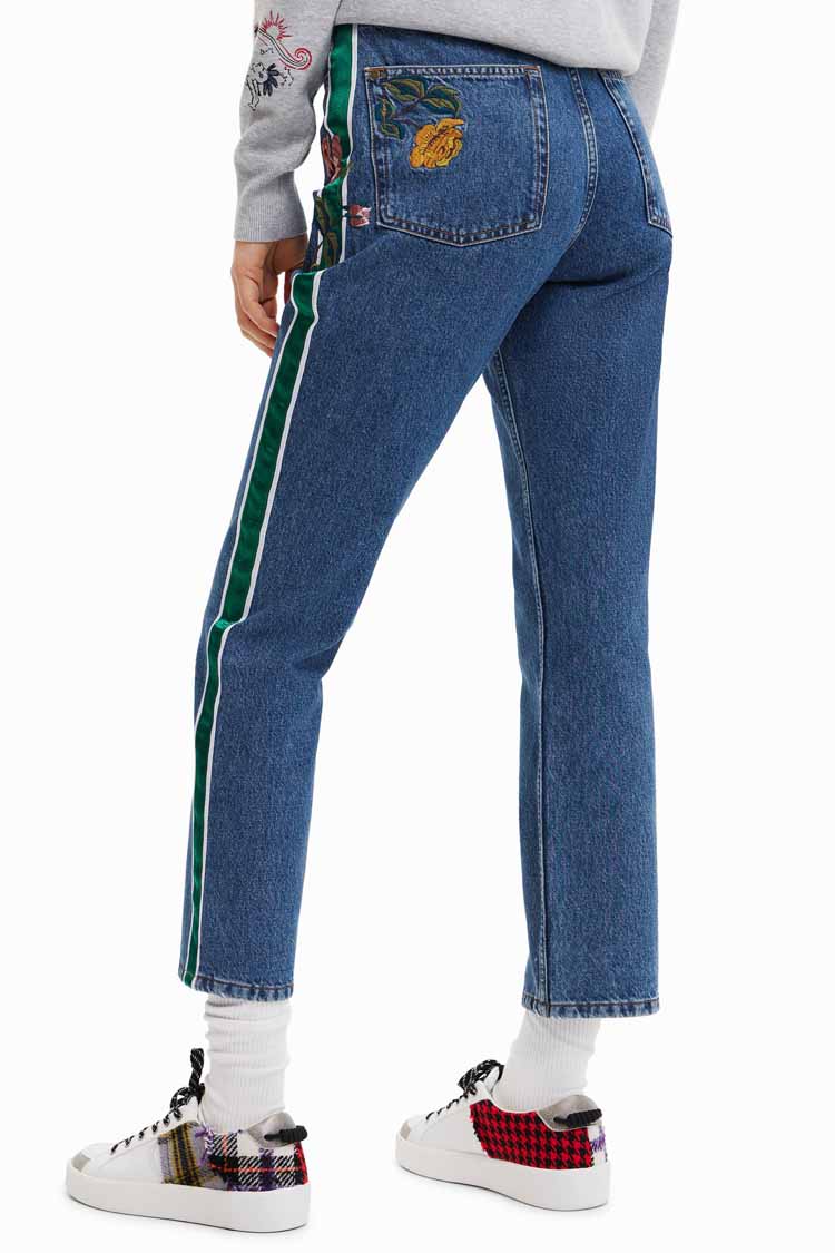 Straight Cropped Strip Jeans | FINAL SALE