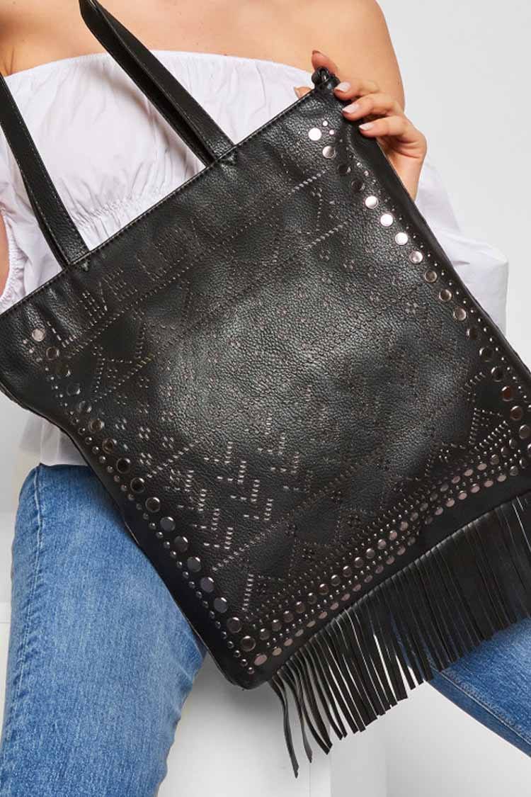 Studded Faxu Leather Bag Accessories Desigual 