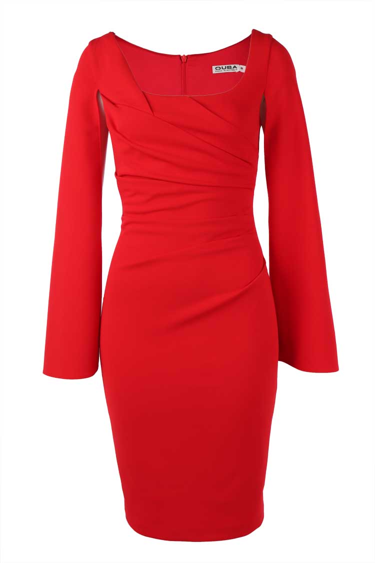 Suzy Split Sleeve Dress in Red