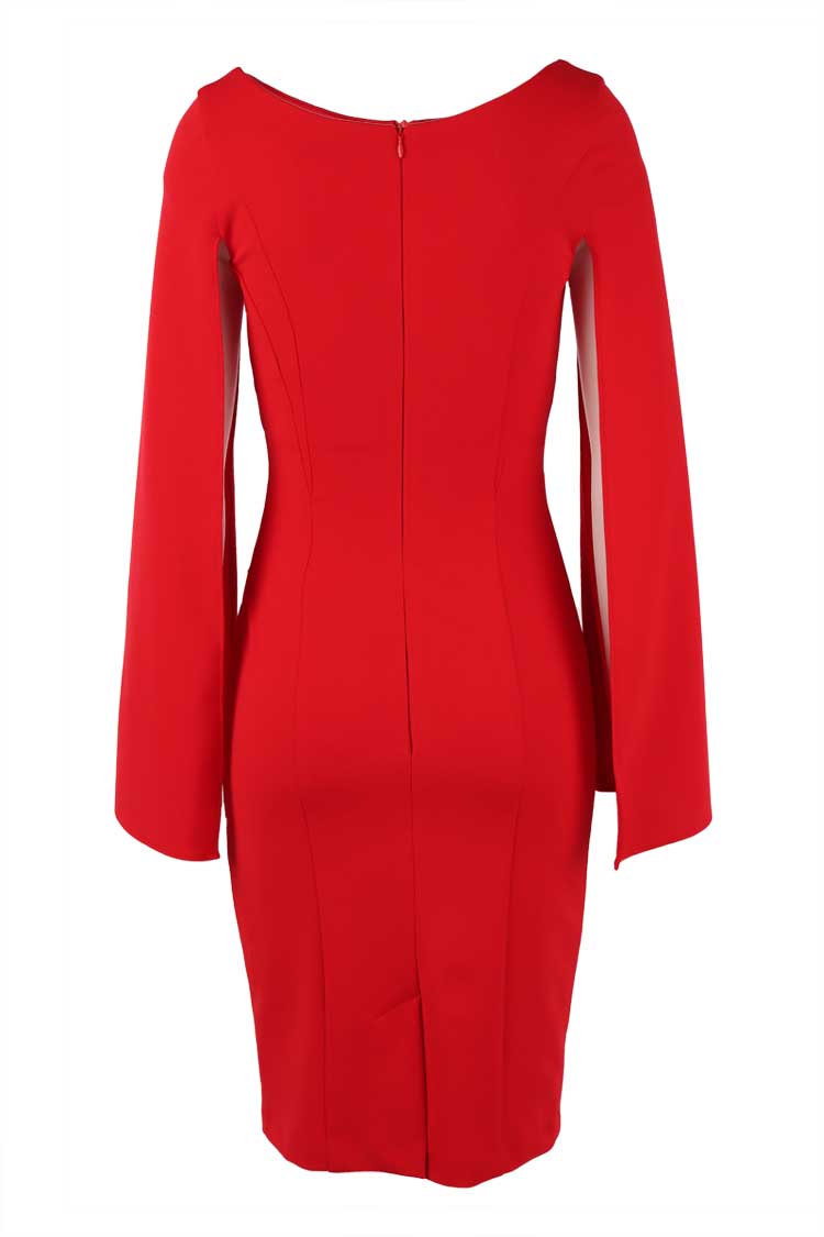 Suzy Split Sleeve Dress in Red