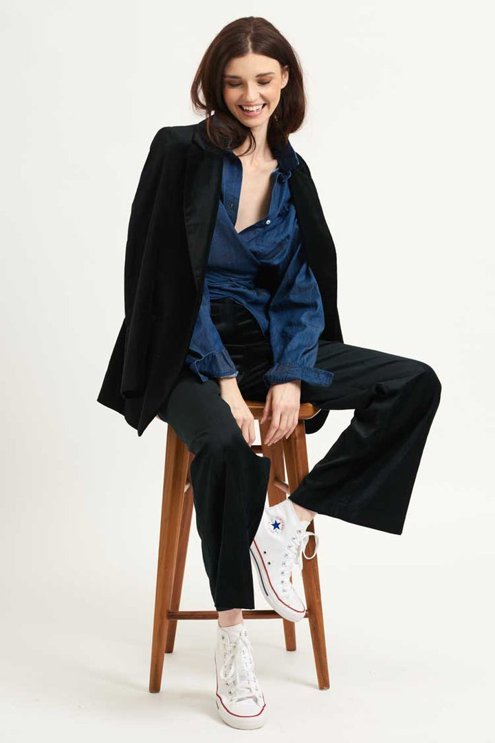The Boyfriend Oversized Shirt in Dark Denim