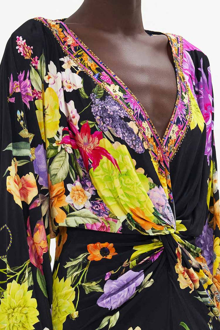 Twist Front Mini Dress in Peace Be With You