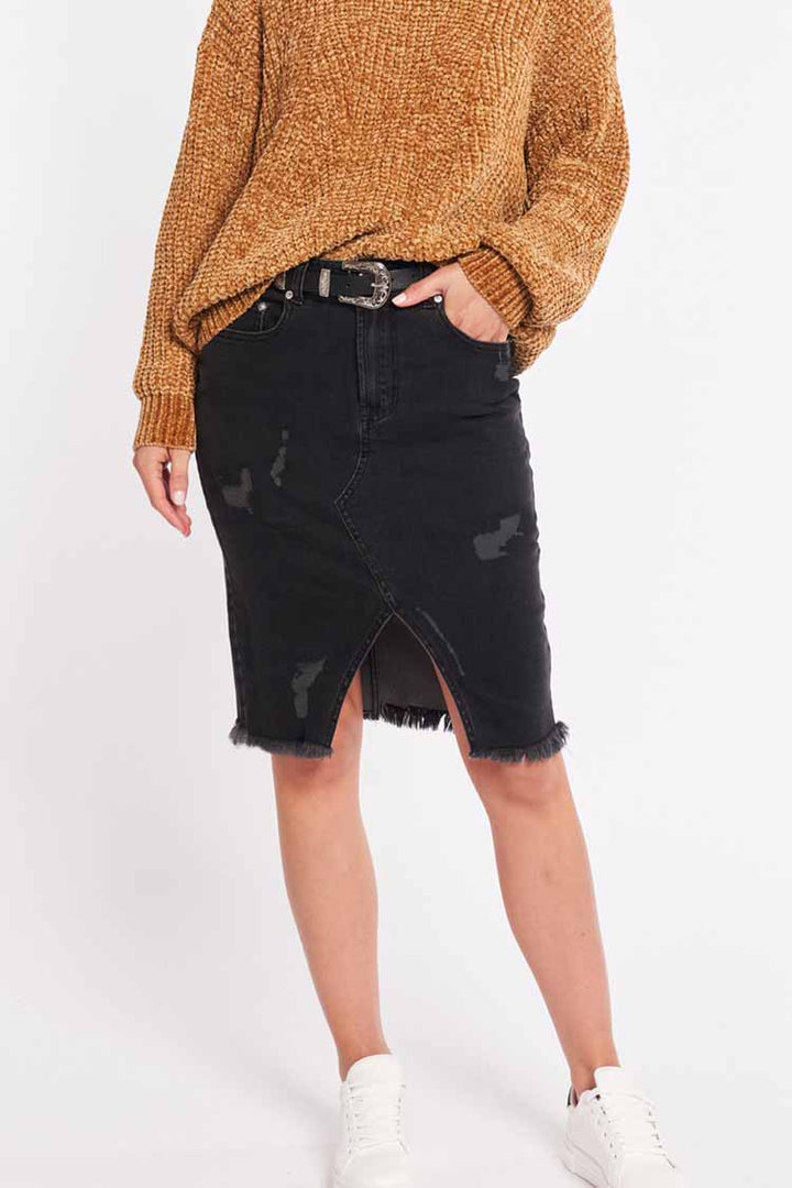 Vanessa Denim Skirt in Black | FINAL SALE