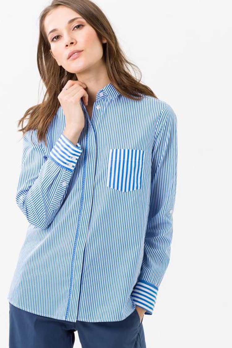 Victoria Shirt in Baby Blue Stripe Tops Brax 