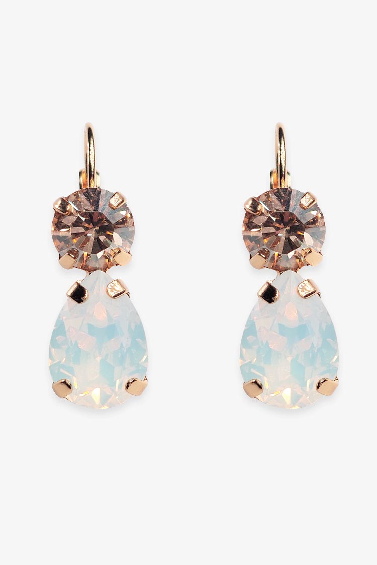Virginia Crystal Earring in Misty White