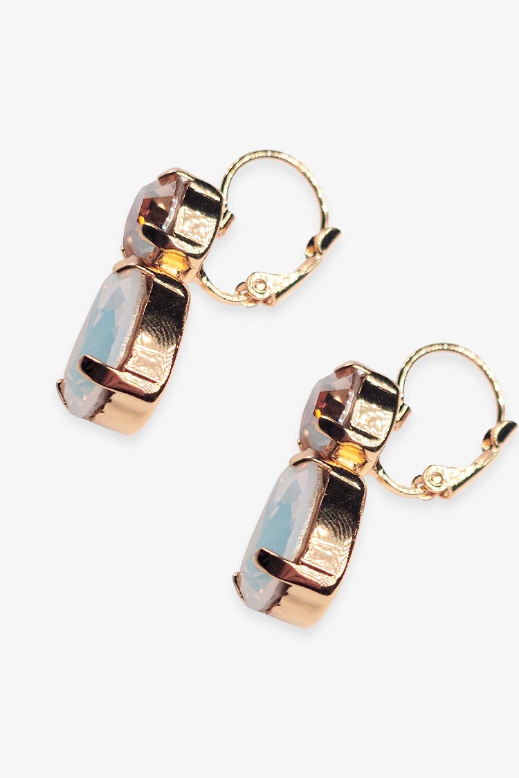 Virginia Crystal Earring in Misty White