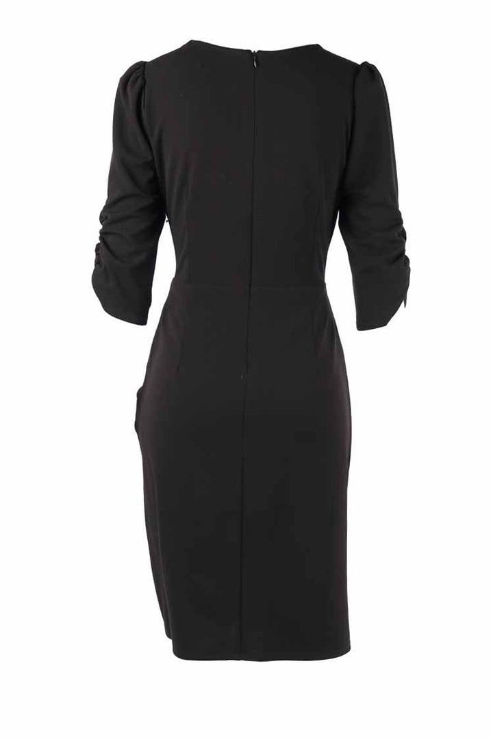 Viv Drawstring Dress in Black Dresses Quba 