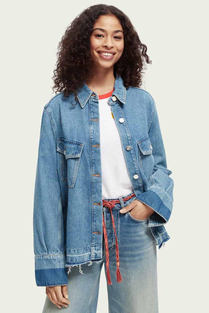 Washed Denim Shirt in Blue | FINAL SALE