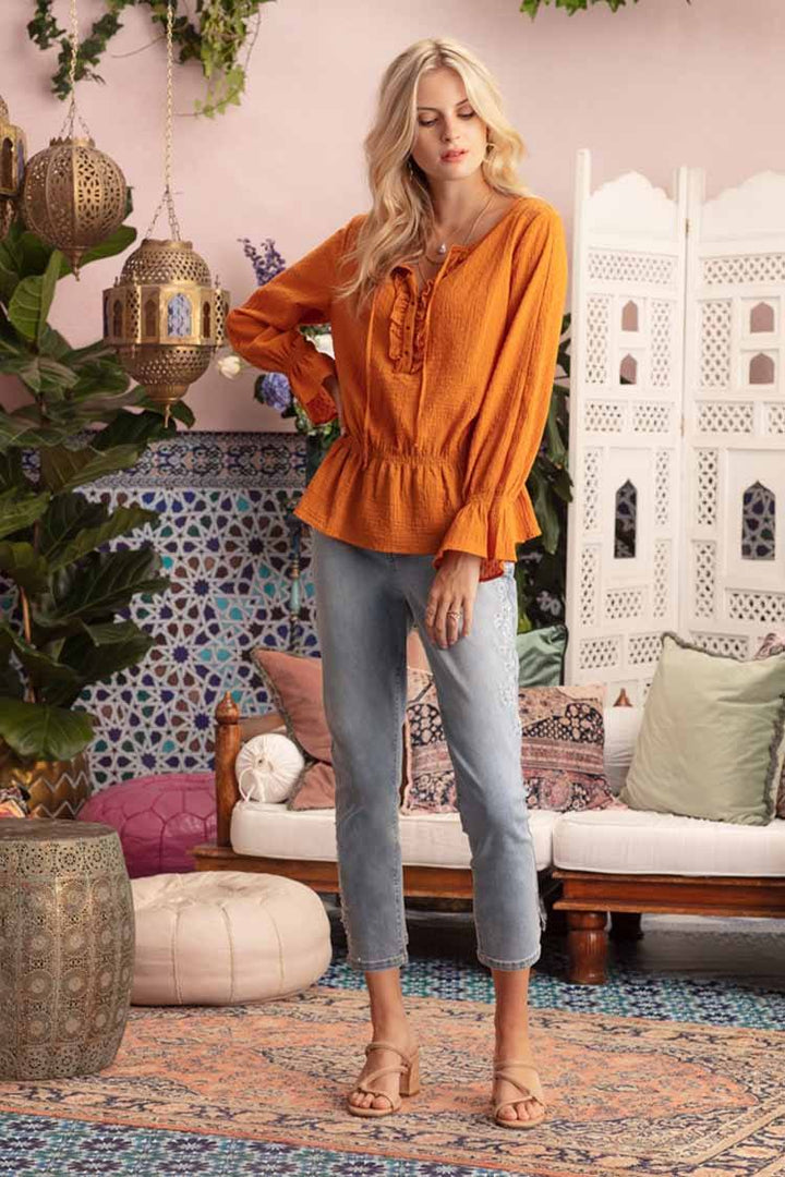 Willow Frill Top in Spice Tops Verge 