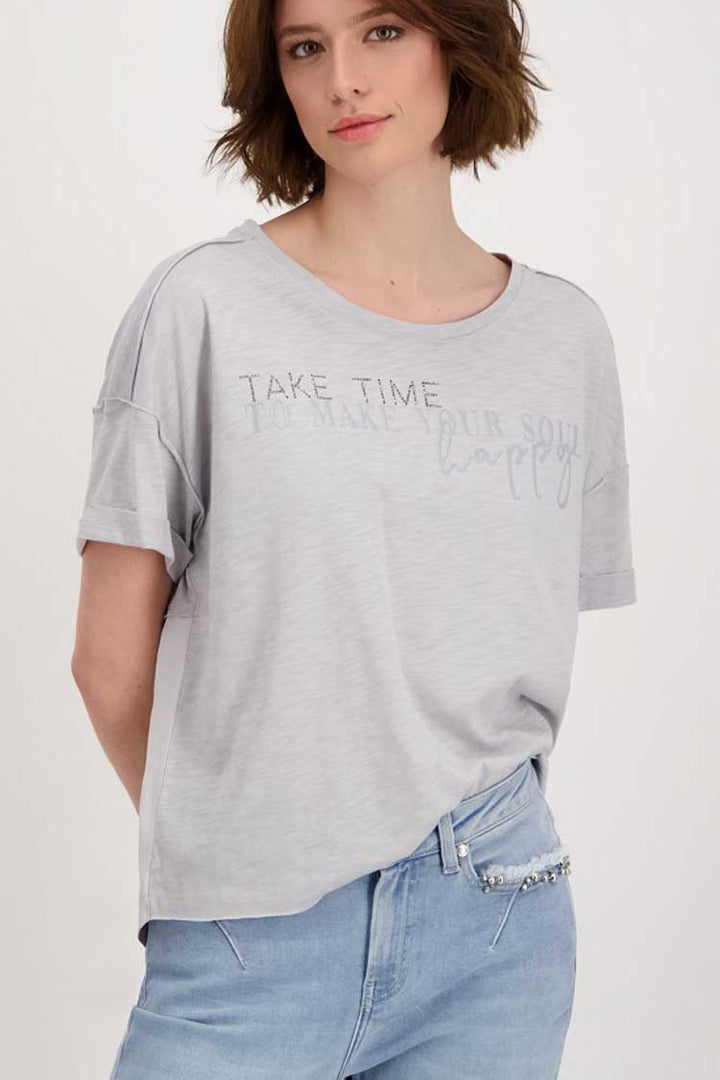 Woven Jersey T-shirt in Cloud | FINAL SALE