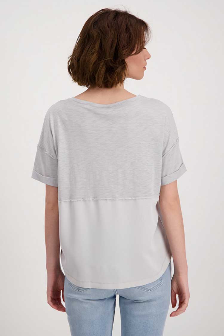 Woven Jersey T-shirt in Cloud | FINAL SALE