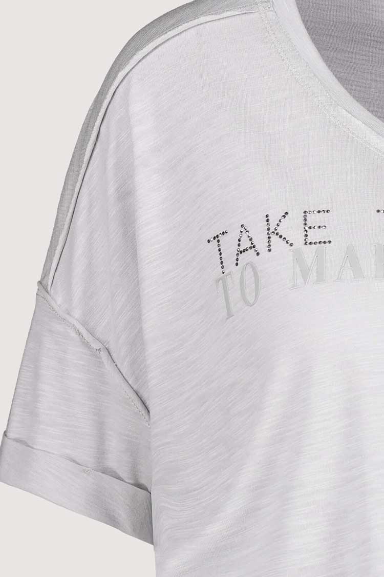 Woven Jersey T-shirt in Cloud | FINAL SALE