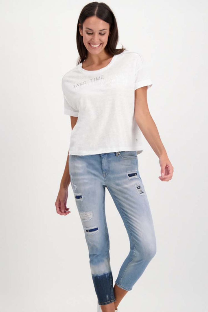 Woven Jersey T-shirt in White