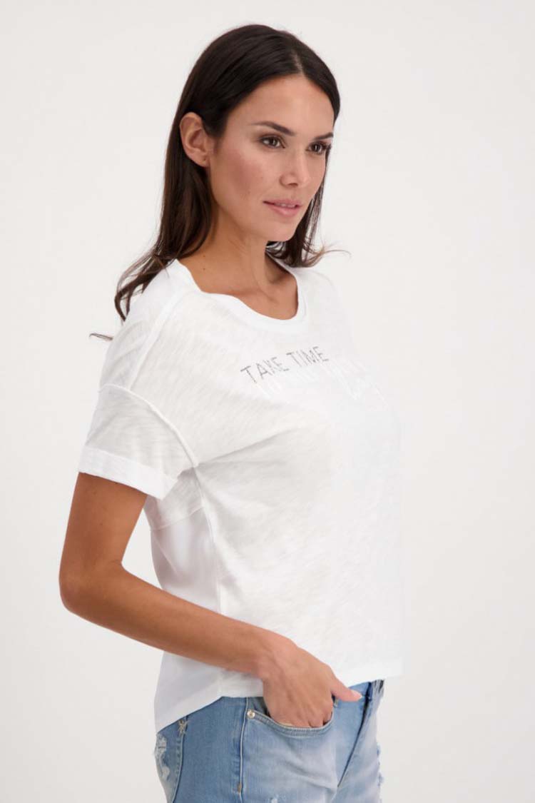 Woven Jersey T-shirt in White