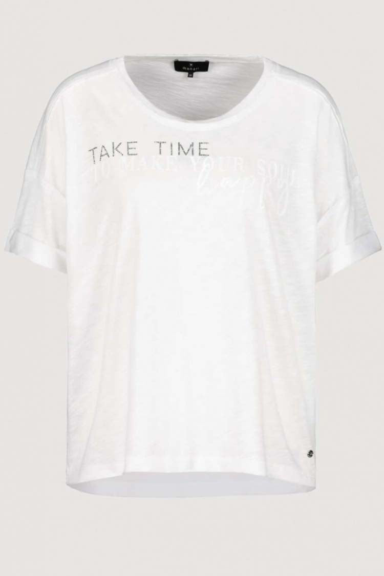 Woven Jersey T-shirt in White | FINAL SALE