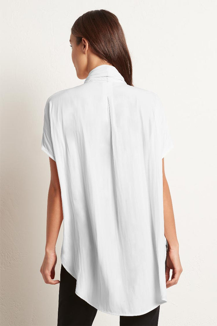 Wrap Neck Shell in White