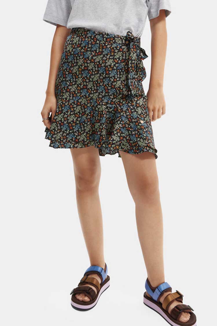 Wrap-over Mini Skirt in Print in Combo D | FINAL SALE