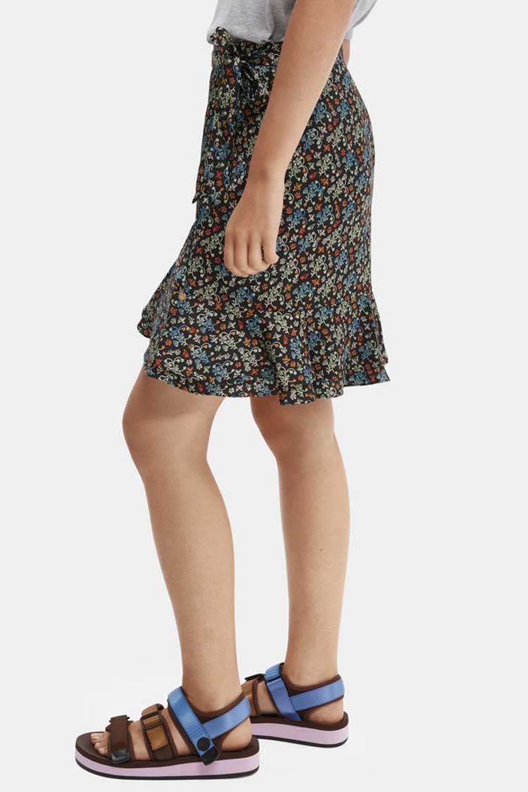 Wrap-over Mini Skirt in Print in Combo D | FINAL SALE