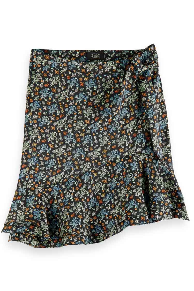 Wrap-over Mini Skirt in Print in Combo D | FINAL SALE