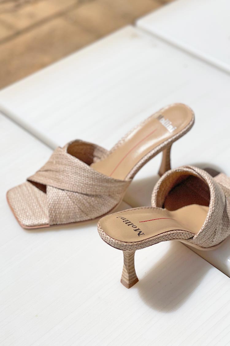 Wykiki Woven Mules in Mocca