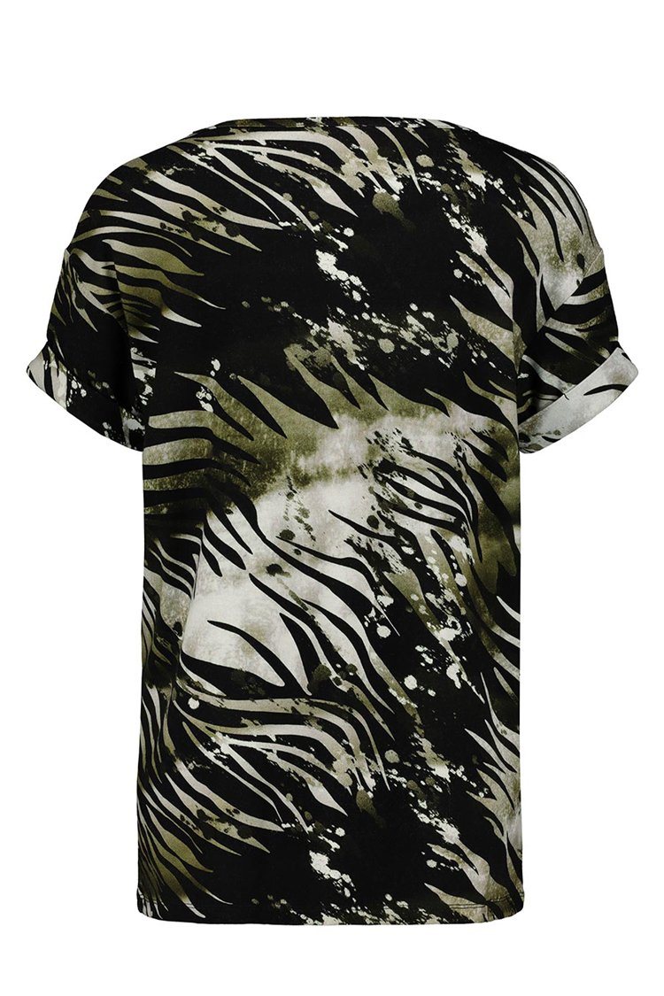 Zebra Print T-shirt Tops Monari 