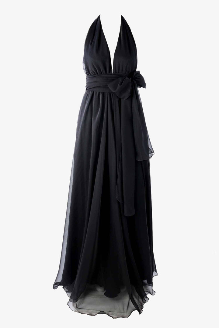 Alida Gown in Black | Chiffon Dresses Lucy Laurita - Leiela 