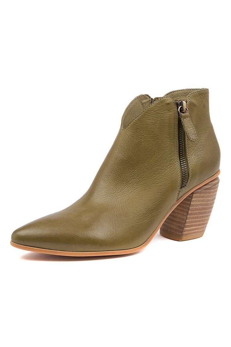 Josky Ankle Boot in Khaki by Django Juliette Frockaholics at Momento Dezigns