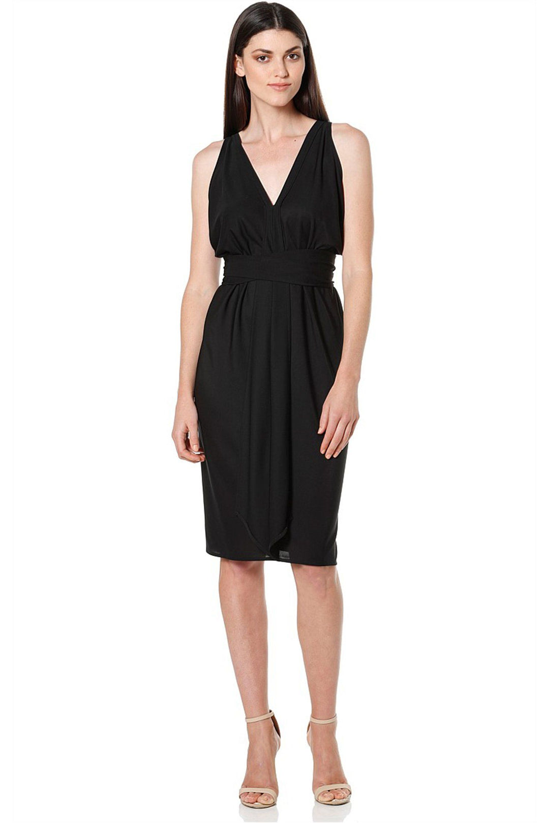 Column Drape Dress in Black Dresses Sacha Drake 