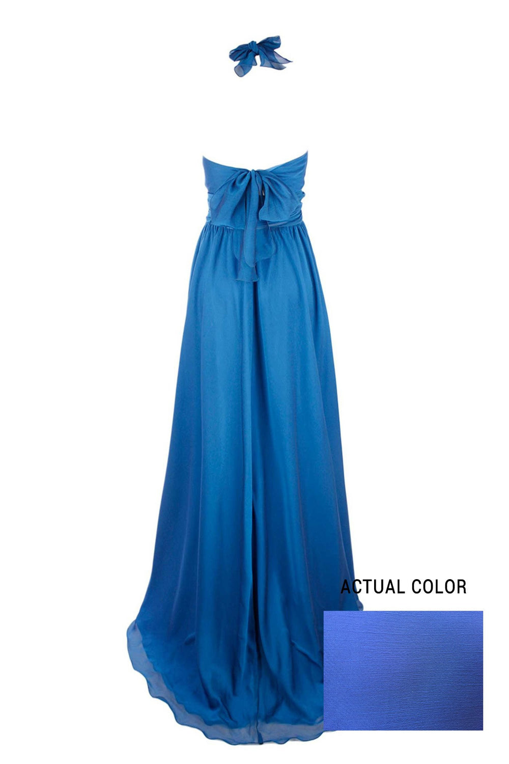 Harlow Gown in Sapphire | Chiffon Dresses Lucy Laurita - Leiela 