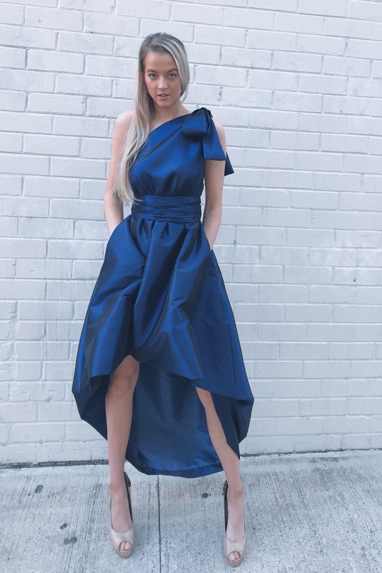 Jacinta Bubble Gown in Liberty Blue Dresses Lucy Laurita - Leiela 