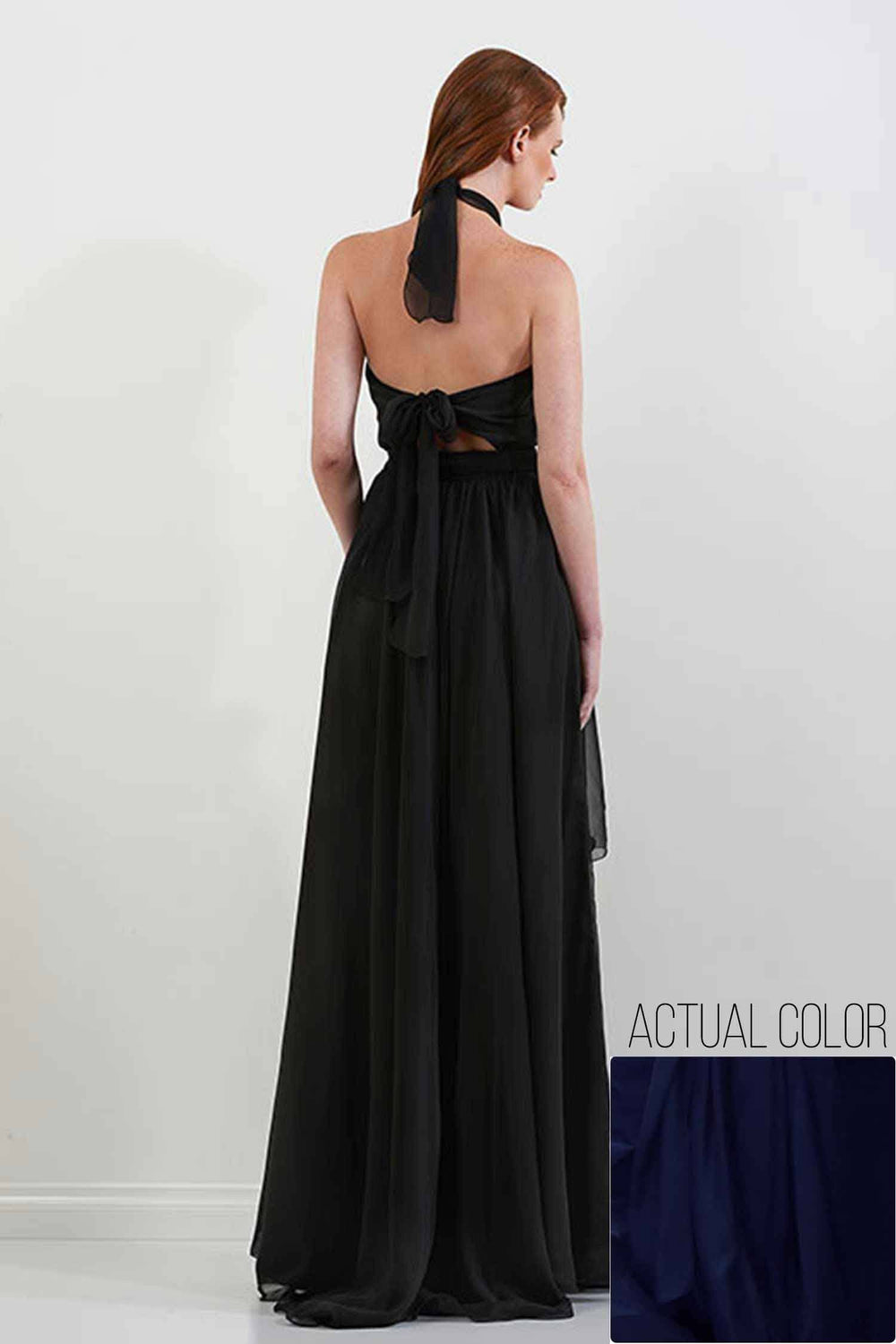 Harlow Gown in Midnight | Chiffon Dresses Lucy Laurita - Leiela 
