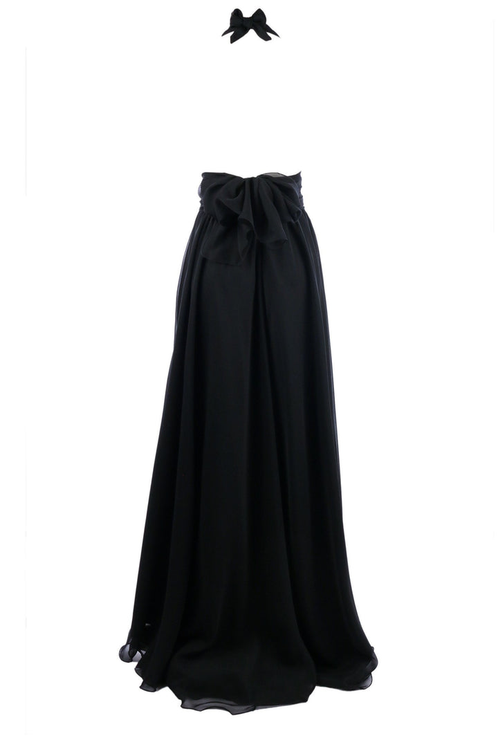 Harlow Gown in Black | Chiffon Dresses Lucy Laurita - Leiela 