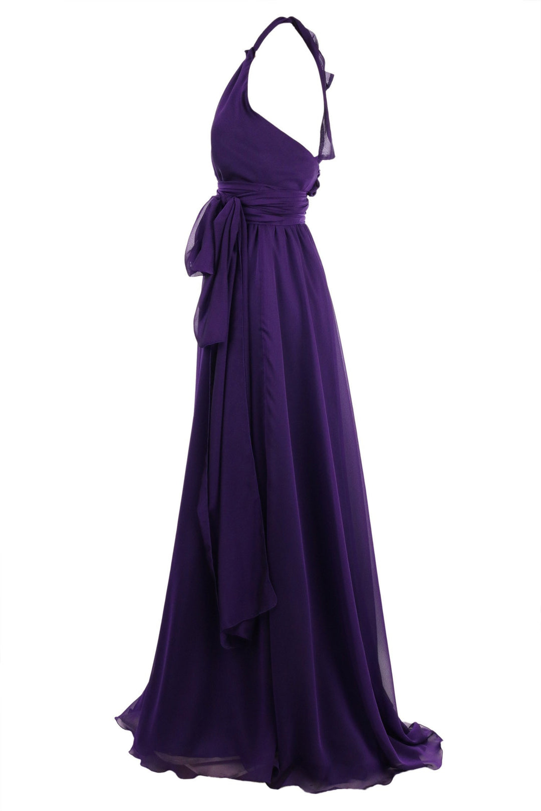 Harlow Gown in Purple | Chiffon Dresses Lucy Laurita - Leiela 