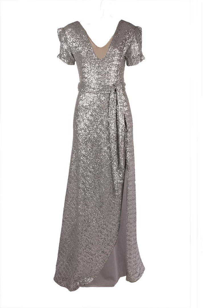 Viva Gown in Silver Sequin Dresses Lucy Laurita - Leiela 